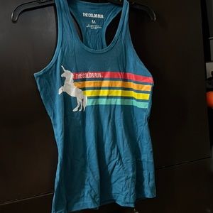 Women’s racerback unicorn color run tank!!